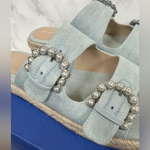 Stuart Weitzman Tomi Pearl Espadrille Slides - Picture 5 of 15